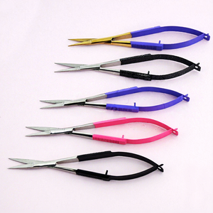 Ciseaux à épiler pour sourcils et cils, ciseaux à broder pointus à ressort, 5 pouces, pointe droite, pour travaux manuels, broderie, coupe-papier - Product Image 1