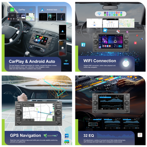 Hikity para Ford Transit Fiesta Focus Mondeo <span class=keywords><strong>Fusion</strong></span> Kuga c-max Android <span class=keywords><strong>Radio</strong></span> de coche 7 '4 + 64G inalámbrico CarPlay Android Auto GPS WIFI - Product Image 2