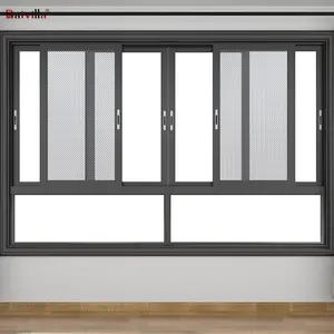 Baivilla Triple Track Thermal Break Aluminum Window And Door Aluminum Sliding Window With Stainless Steel Screens