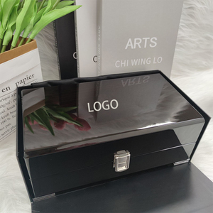 Boîte à montres en bois personnalisée avec logo, directement de l'usine, 4 emplacements, boîte de rangement de luxe pour montres, boîte cadeau pour 4 montres - Product Image 6