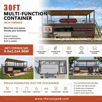 Conteneur de restaurant-café modulaire moderne en panneaux sandwich d'acier de 30 pieds avec installation simple