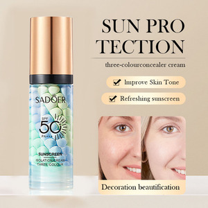 <span class=keywords><strong>Crema</strong></span> Solare Isolante SADOER <span class=keywords><strong>SPF</strong></span> <span class=keywords><strong>50</strong></span>+ Lunga Durata Sbiancante Illuminante Correttore Tre Colori Primer <span class=keywords><strong>Viso</strong></span> - Product Image 4