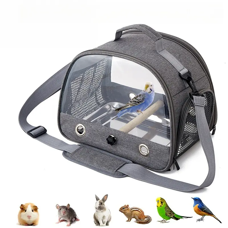 Küçük hayvan kuş seyahat taşıyıcısı çanta Oxford açık nefes taşınabilir kuş sırt çantası Sling küçük evcil hayvanlar için evcil hayvan çantası seyahat kafes