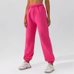 Wholesale Drawstring Jogger Sweat Pants Workout Trousers Loose Sports High Waisted Sweatpants Women