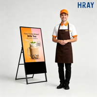 HRAY TFT LCD-экран с емкостным сенсорным управлением, обновление контента в реальном времени, удаленное обновление, широко используется в торговых центрах, доступны OEM и ODM решения