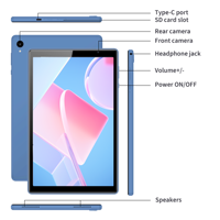 Nouvelle Tablette PC Veidoo A333 10 Pouces Android 15 WiFi 5G Appareil Photo 2MP-5MP Reconnaissance Faciale Mode Protection des Yeux 3Go RAM 64Go ROM