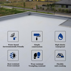 Reparación de fugas a base de agua Revestimiento impermeable de poliuretano Aplicación de cepillo fácil <span class=keywords><strong>Pintura</strong></span> de techo resistente a la intemperie - Product Image 2