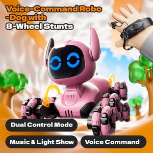 4DRC Y9 Chien <span class=keywords><strong>Robot</strong></span> <span class=keywords><strong>Transformable</strong></span> à Détection de Geste, Jouet pour Animaux de Compagnie à 8 Roues pour Cascades, Voiture Télécommandée 2.4G avec Fonction de Retournement à une Touche, Son et Lumières - Product Image 5