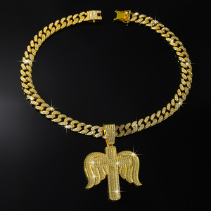 2026 Hot Selling Hiphop Retro Style Alloy <b>Cross</b> Wings Pendant Necklace Personalized Men's Necklaces Wholesale Jewelry Trendy - Product Image 4