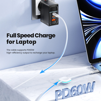 Toocki 2 en 1 Tipo C a tipo C 60W USB inalámbrico magnético cable de datos de carga rápida para Apple Watch