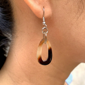 Boucles d'oreilles rustiques faites à la main en corne de buffle, forme naturelle, bijoux modernes, pendantes, pour femme, cadeau de Noël, mariage, décoration intérieure - Product Image 6