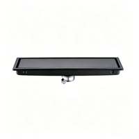 Caniveau de douche linéaire en acier inoxydable SUS304 de 300x110mm, noir mat brossé, avec insert pour carrelage et siphon anti-odeur pour salle de bain