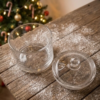 Hot Selling Minimalist Eco-Friendly Clear Glass Sugar Bowl Storage Jar Freshness Preservation for Dry Food Candy Giveaways