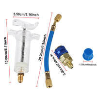 Injecteur d'huile/de colorant de climatisation pour voiture 30Ml 1Oz avec adaptateur de coupleur rapide latéral bas 1/4 Seringue d'injection d'huile pour climatisation automobile