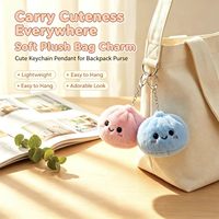 Porte-clés en peluche mignon et durable en forme de dessin animé, breloque de sac en forme de boulette douce, jouet anti-stress, pendentif cadeau pour sac à dos de filles
