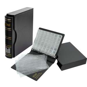 <span class=keywords><strong>Album</strong></span> per Monete in Pelle PU con 4 Anelli, Raccoglitore per Monete con Custodia Protettiva - Product Image 1