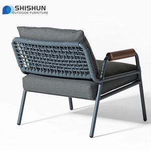 Moderne Touw Geweven Vrijetijdsstoel Bank Voor Balkon Tuin Patio Rotan Rieten Sofa Set Tuinmeubilair Fauteuil - Product Image 2