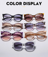 Lunettes de soleil œil-de-chat dégradées, protection UV400, effet amincissant, monture large rétro pour femmes