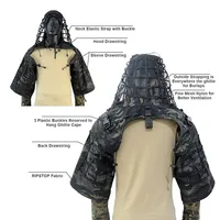 Tenue de camouflage tactique 3D pour adulte, type Ghillie, pour l'observation des oiseaux, la chasse, la photographie de la faune et les jeux CS