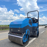 Compacteur routier vibrant diesel Kubota 1-3-5 tonnes à double tambour pour asphalte et sol - Prix usine