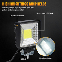 Accessoires tout-terrain 4x4 : Nouveau phare de travail LED carré Cenree, faisceau large et spot, 12V 40W, 4 pouces, cube, pour Tacoma, SUV, camion