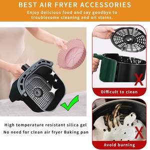 Tapis de cuisson en silicone antiadhésif réutilisable, facile à nettoyer, pour friteuse à air, micro-ondes, cuisson, préparation de gâteaux à la maison - Product Image 3