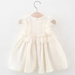 Nouvelle robe d'été pour filles avec nœud Design manches volantes princesse dentelle col rond Style coréen motif 3D bambou panier sac - Product Image 2