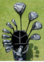 Ensemble de clubs de golf professionnels pour hommes droitiers, réglables, avec tiges interchangeables et sac de golf télescopique
