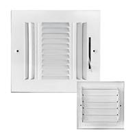 Grille d'aération rectangulaire industrielle moderne en acier à trois voies pour mur latéral/plafond, idéale pour bureau/salon