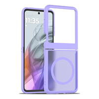 Porte-anneau magnétique Protection par sublimation étui de téléphone portable transparent pour Motorola Razr + 60 2024 Ultra Hard Clear Cover