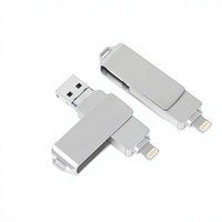 Venta al por Mayor de Fábrica: Memoria USB Metálica Compatible con iPhone de 32GB, 3 en 1, OTG, Alta Velocidad, Interfaz Lightning, 1 Año de Garantía