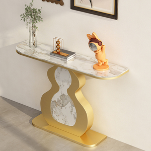 Mesa de consola moderna Simple de lujo italiano, diseño de entrada de calabaza con tablero de roca, <span class=keywords><strong>pasillo</strong></span>, consola estrecha, significado Fulu - Product Image 1