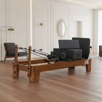 Reformer Pilates en chêne rouge durable pour la maison et les studios de Pilates, avec lit de Pilates – Machine d'exercice et de yoga écologique