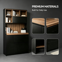 Meuble de rangement moderne 2026 avec tiroirs, étagères ouvertes, grande capacité, bibliothèque en bois, buffet pour salon