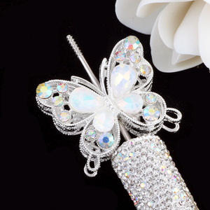 Bracelets et colliers en or 18 carats à perles, stylo, papillon double face, alliage, zircon, cristal, perles à trou droit - Product Image 4