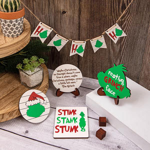 Ensemble de décorations de Noël Goblin vert de Noël-Sets de table de bureau, décorations de plateau en couches - Product Image 2