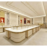 Nouvelle Vitrine de Présentation de Bijoux Style Chinois Or Champagne, Fabricant Fournisseur ODM pour Entreprises Fortune 500, Solution Complète de Vitrines de Détail