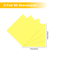 Mini Blocs de Notas Autoadhesivos de 3"x3" (Forma Cúbica, Varios Colores) Fáciles de Pegar en la Oficina, la Escuela o el Hogar