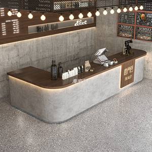 Bureau de réception commercial de style industriel en panneaux de bois carrés, hauteur réglable, pour boulangerie, café, restaurant - Product Image 3