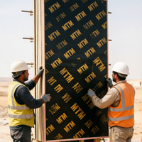 Contreplaqué filmé noir de taille standard 1250x2500 pour le coulage de béton en immeubles de grande hauteur