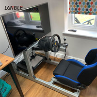Support de cockpit de simulation de course en alliage d'aluminium réglable pour volant, pédales et levier de vitesses pour simulateur de course