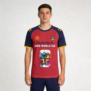Camiseta Retro Personalizada OEM del Torneo Mundial de Fútbol 2026, Camiseta de la Copa de Europa, Camiseta Deportiva para Hombre de Manga Corta con Cuello Redondo y Estampado por Sublimación - Product Image 1
