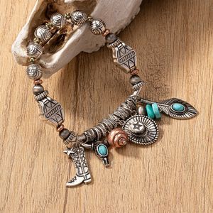 2025 Vintage Percy <span class=keywords><strong>Jackson</strong></span> Design alliage Bracelet perlé lien chaîne avec Turquoise pierre principale cadeau pour dames femmes hommes - Product Image 1