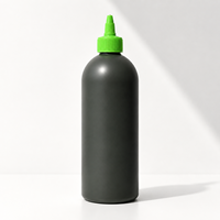 Bouteille souple en plastique mat pour condiments, ketchup, sauce chili, distributeur d'huile d'olive en plastique avec bouchons à visser