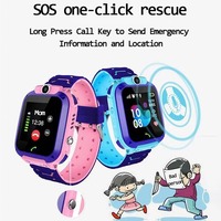 Reloj inteligente para niños Q12 resistente al agua LBS soporte de ubicación hebreo 2G tarjeta SIM escuchar Seguimiento de bebés niños niñas reloj inteligente regalo