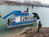 25ft Double Decker Passager Gonflable Sport Yacht Trendy Aluminium Moteur Hors-Bord Certifié CE Pêche Ponton Polyvalent
