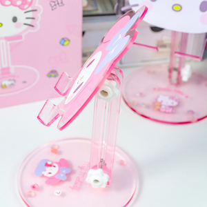 Dolce serie Sanrio Stand ciao <span class=keywords><strong>Kitty</strong></span> Kuromi My Melody porta telefono regolabile Tablet Dock grazioso acrilico rosa decorazione da scrivania per gli appassionati - Product Image 5