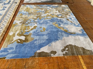 Nhà Máy Tùy Chỉnh Sang Trọng Tre Lụa Thảm Cho Phòng Ngủ Tay <span class=keywords><strong>Tufted</strong></span> Mô Hình Trừu Tượng Thảm Cho Phòng Khách Cọc Vòng Kỹ Thuật - Product Image 2