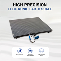 Báscula de Plataforma Industrial de Alta Resistencia, Báscula de Piso de Acero al Carbono de Alta Precisión con Pantalla LED Digital para Fábrica y Logística
