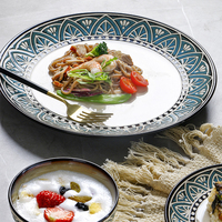 Assiettes à steak et pâtes en grès de 10 pouces personnalisées, écologiques, vaisselle en céramique, compatibles micro-ondes et lave-vaisselle, style américain pour